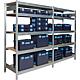 Shelf system with wood shelves,
Shelf load 250 kg, bay load 2000 kg, base shelf Webshop nur TBS DE 1