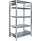 Basic shelving unit with 5 steel shelves, width 1000 mm, height 2000 mm, shelf load 150 kg, bay load 2000 kg Standard 1