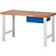 Workbench 7000 series with 1 drawer with solid beech worktop, 40 mm Standard 1