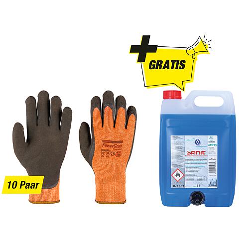 Cold protection gloves packet with free windscreen antifreeze Standard 1