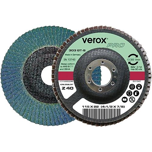 303 slatted grinding disc, cranked, for metal, stainless steel, steel, aluminium, bronze, copper, brass and non-ferrous metals Standard 1