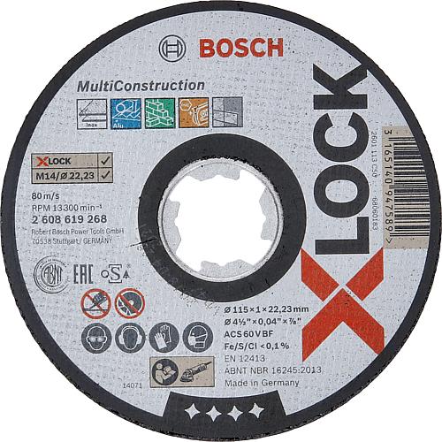 Trennscheibe BOSCH® für Metall, Stahl, NE-Metallen, Stein, Marmor und Kunststoff mit X-Lock Aufnahme, gerade Standard 1