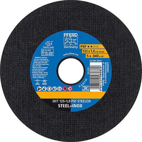 Cutting disc PSF, straight for stainless steel (INOX), steel Standard 1