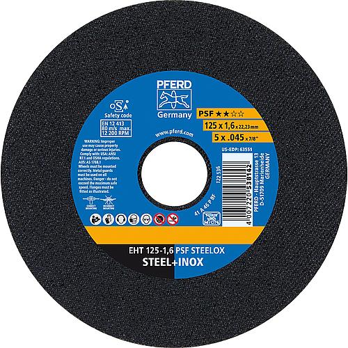 Cutting disc PSF, straight for stainless steel (INOX), steel Standard 2