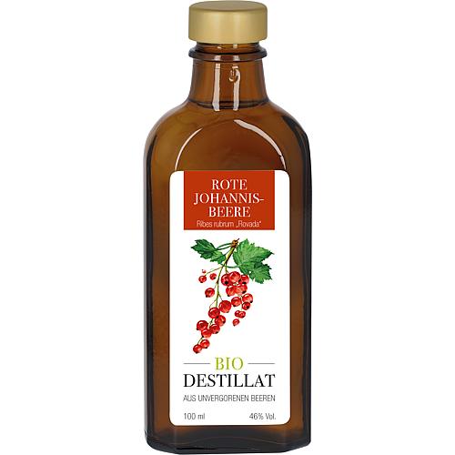 Distillat bio, groseille rouge, 46 % vol. 100 ml, dans un carton-cadeau