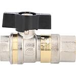 Brass ball valve Aster Flow with non-return valve, full flow, 16 bar, model IT x IT