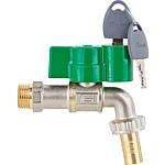 Viva outlet ball valve with butterfly handle, aluminium lock and key, PN 40