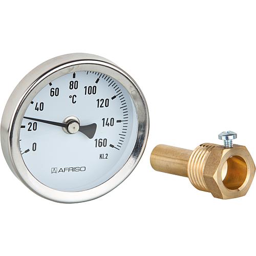 Bimetal thermometer ø 63 mm, axial, DN 15 (1/2") Standard 1