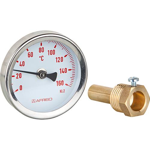 Bimetal thermometer ø 63 mm, axial, DN 15 (1/2") Standard 2