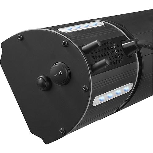 Infrarotstrahler Heat and Beat mit Bluetooth Lautsprecher und LED-Hintergrundbeleuchtung Anwendung 3