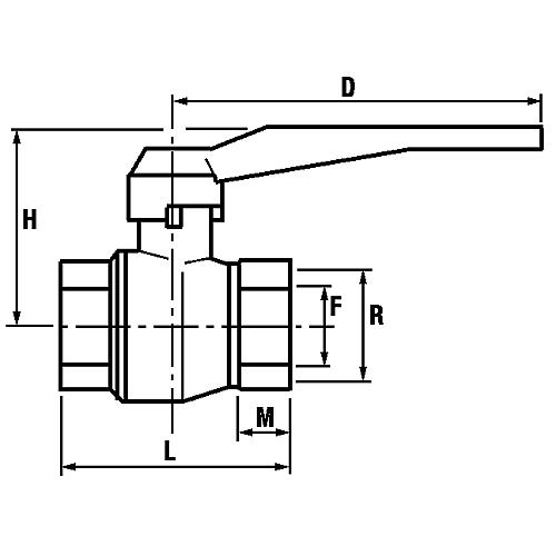 Ball valve, IT x IT, with lever handle