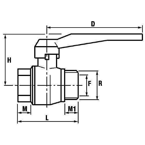 Ball valve, IT x ET with lever handle