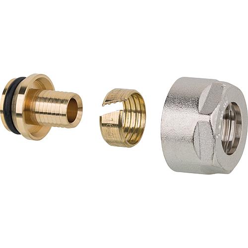 Compression fitting with sleeve nut, nickel plated 12 x 2mm, 2 off