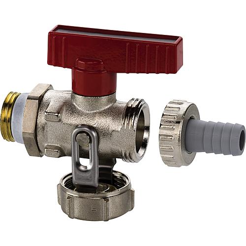 KFE ball valve 1/2”, straight with hose connection