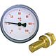 Bimetal thermometer 0 - 120°C dia 63mm, plastic housing red (without ball valve);