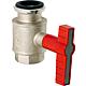 Pump ball valve 1 1/4" with metal wing grip red coated