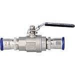 Stainless steel press ball valve, full flow up to 16 bar, M-profile