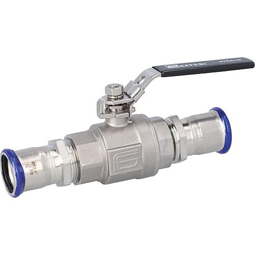 Stainless steel press ball valve, full flow up to 16 bar, M-profile Anwendung 1