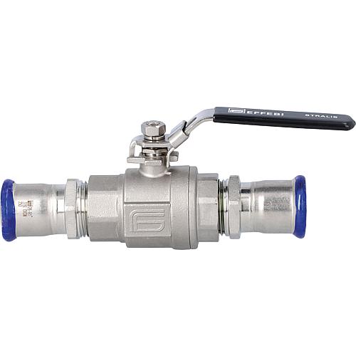 Stainless steel press ball valve, full flow up to 16 bar, M-profile Standard 1