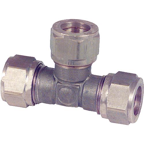 Compression fitting made of brass, T piece