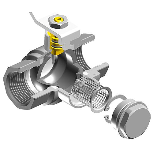Ball valve, IT x IT, with filter insert, type 514 Standard 2