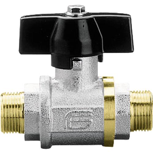 Total brass ball valve ET x ET, with aluminium butterfly handle