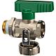 KFE ball valve DN15 (1/2“) nickel-plated straight fitting, green tap for drinking water, PN10, with cap Standard 1