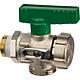 KFE ball valve DN15 (1/2“) nickel-plated straight fitting, green tap for drinking water, PN10, with cap Standard 2