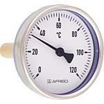 Bimetal dial thermometer with steel housing