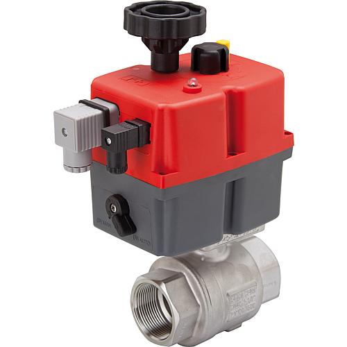 2-way electric ball valve, straight connection Standard 1