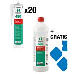 Sanitärsilikon-Set RAMSAUER mit GRATIS Glättmittel und Fugenglätter-Set, 22-teilig