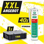XXL-Angebot Ramsauer Sanitärsilikon 450 steingrau 310 ml + TBS Transportbox, 41-Teilig