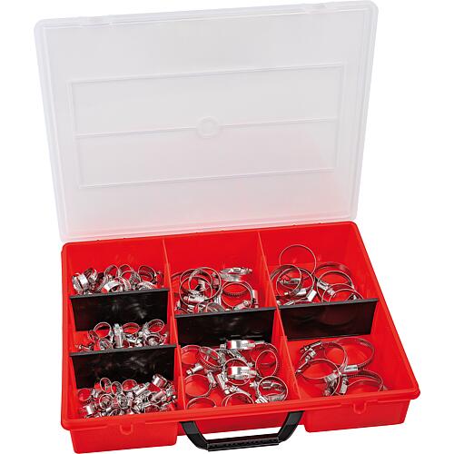 Assorted hose clip box, stainless steel W4, 105-piece Standard 1