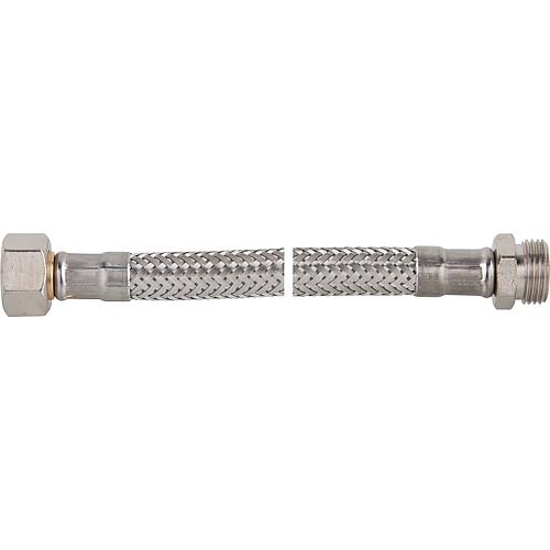Flexible armoured hoses 3/8”, 
1 x straight with conical (ET)
1 x straight with union bush Standard 1