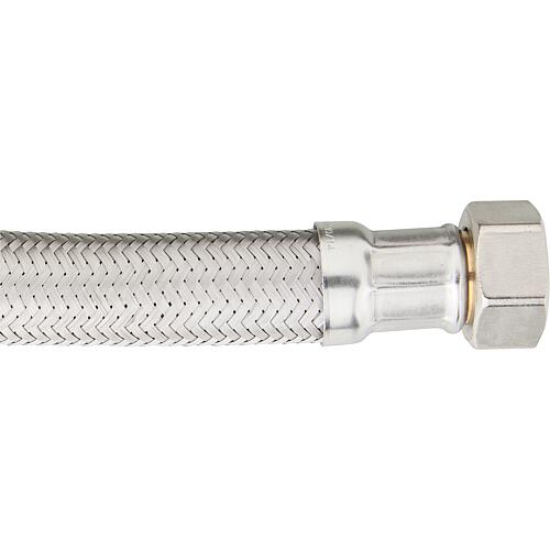 Flexible braided hose DVGW with stainless steel braiding 500mm 1" sl. nut x sl. nut"