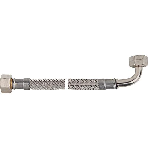 Flexible tressé KTW-A inox L=500 mm 3/8" coude fem x fem