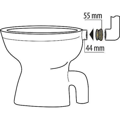 Gummi-Spülrohrverbinder für Euro-WC Anwendung 1
