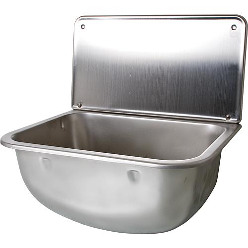 Draining sink made of stainless steel with spray protection Standard 1