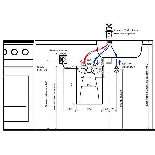 Depressurised hot water tank S5-O/S5-U, 5 litres Standard 6