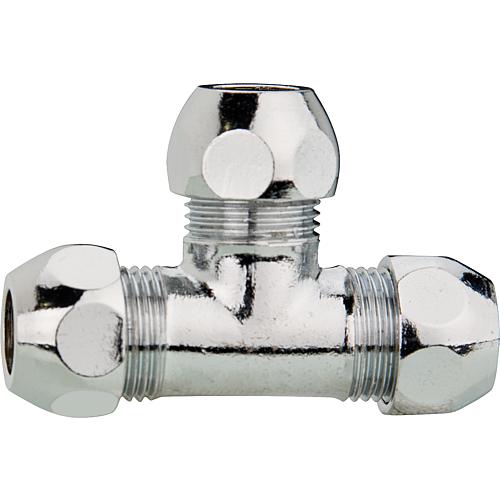 Chrome-plated fitting,
T-screw connection