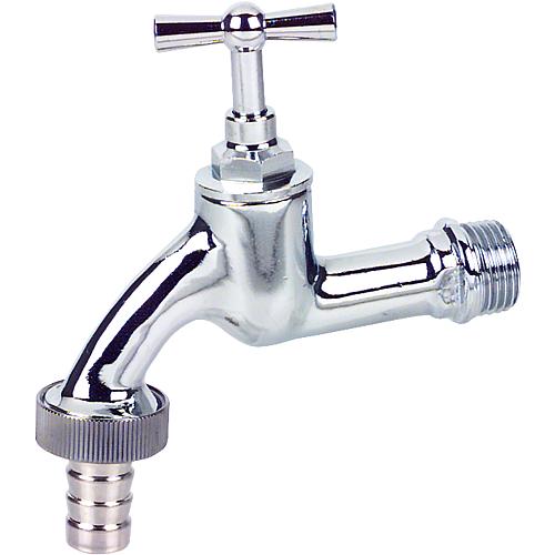 Drain cock polished, chrome-plated, with barbed fitting Standard 1