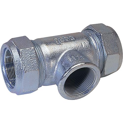 Malleable cast iron clamp connector, T-piece outlet with IT, model T Standard 1