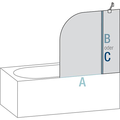 Wasserabweisprofil A  für den unteren Wannenanschluss Standard 7