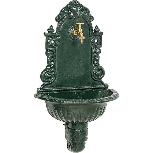 Wall fountain with drain cock, uncoated brass Standard 1