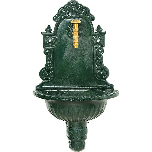 Wall fountain with Nostalgie drain cock, uncoated brass Anwendung 1