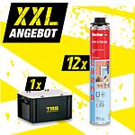 XXL-Angebot Fischer Pistolenschaum PUP S 750 B2, 12 Dosen + TBS Transportbox, 13-Teilig