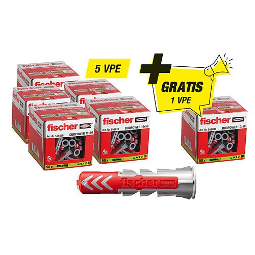 Fischer-Aktions-Set best. aus 5 x 94 119 92 +Gratis 1x 94 119 92 Dübel Duopower