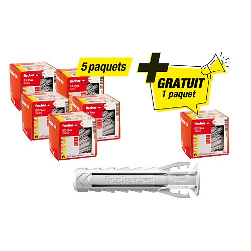 Kit promotionnel Chevilles 5 x paquets SX Plus 10 x 50 + 1 paquet GRATUIT Standard 1