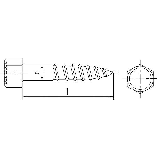 Sechskant-Holzschrauben, ø 12 mm, DIN 577, Edelstahl A2 Anwendung 1