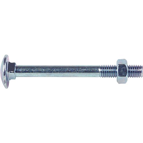 Truss-head bolts DIN 603-4.6 Mu, galvanised, thread ø 8 mm